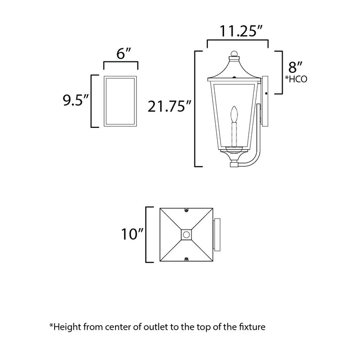 Sutton Place VX Large 2-Light Outdoor Sconce by Studio M Lighting – line drawing
