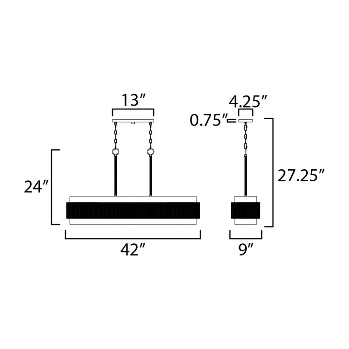 Seacliff 5-Light Linear Chandelier by Studio M Lighting – line drawing