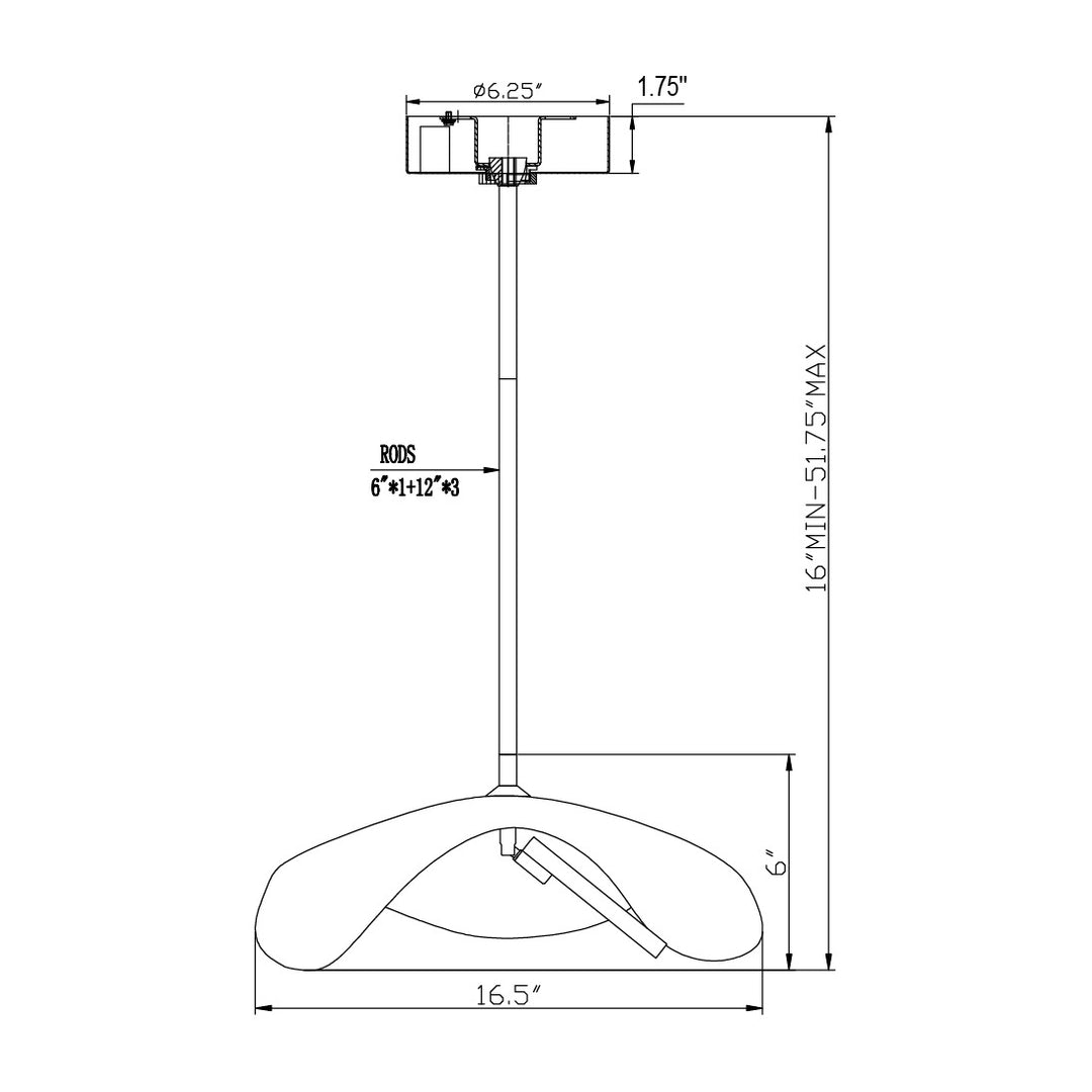 Carmen 16 LED Pendant by Studio M Lighting – line drawing