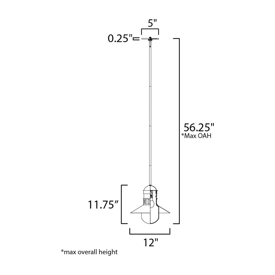 Admiralty 1-Light Outdoor Pendant by Studio M Lighting – line drawing