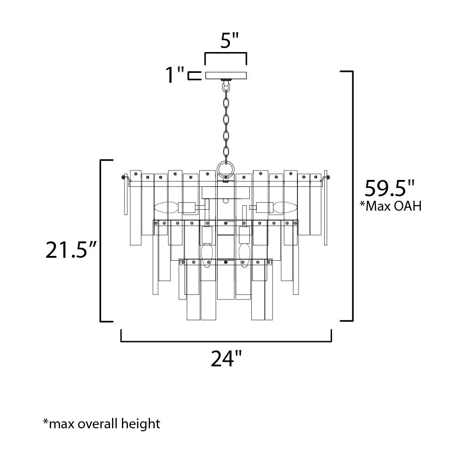 Warren 9-Light Pendant by Studio M Lighting – line drawing
