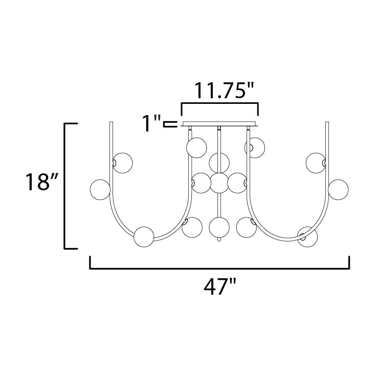 Contour MTO Contour 15-Light MTO Fixed Pendant by Studio M Lighting – line drawing
