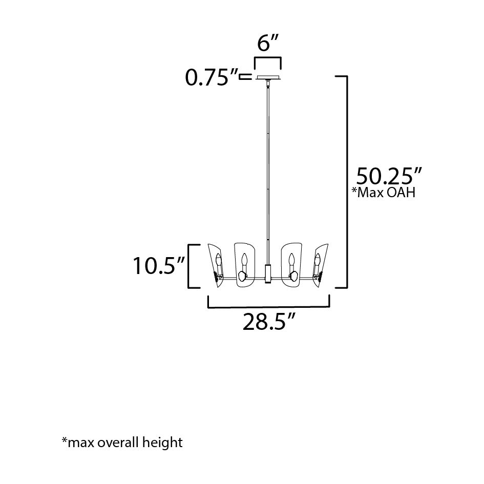 Armory 6-Light Chandelier by Studio M Lighting – line drawing