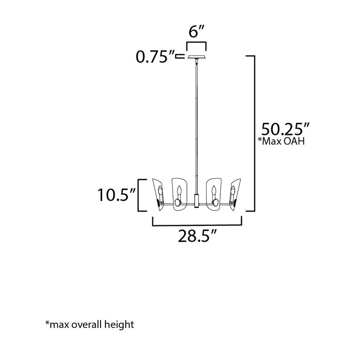 Armory 6-Light Chandelier by Studio M Lighting – line drawing