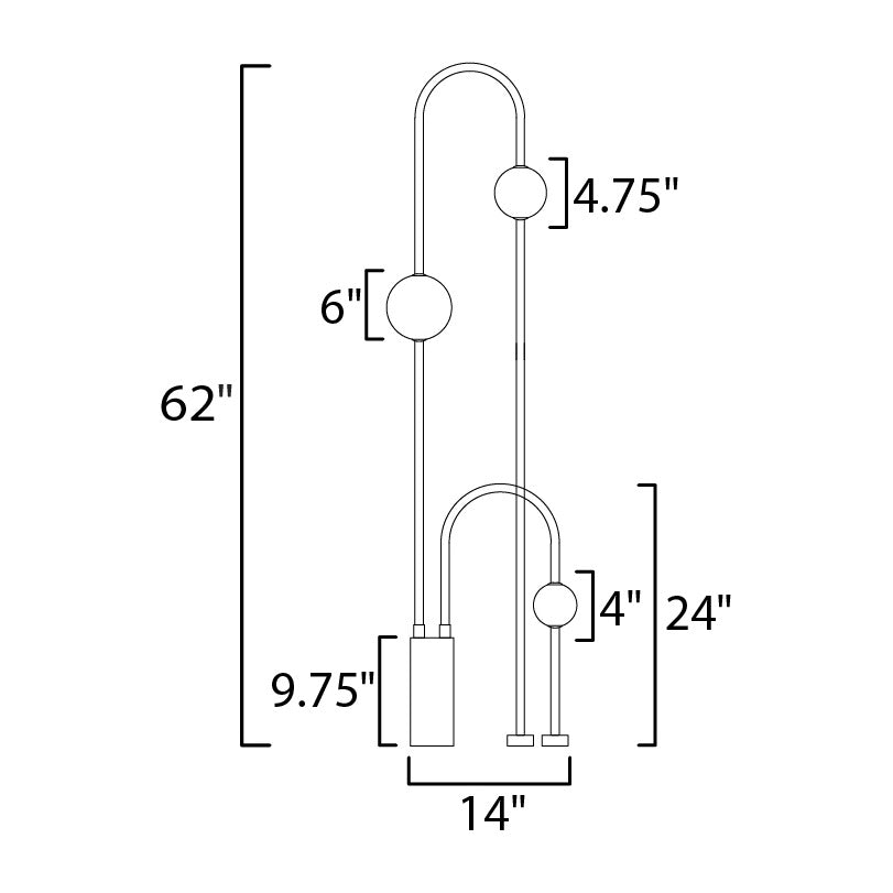 Dreamer 62" Floor Lamp by Studio M Lighting – line drawing