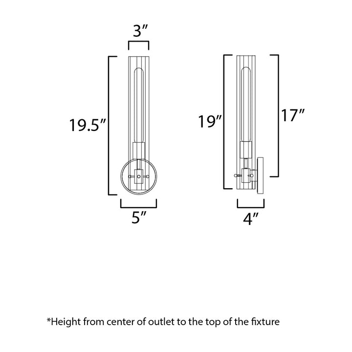 Flambeau 1-Light Wall Sconce by Studio M Lighting – line drawing