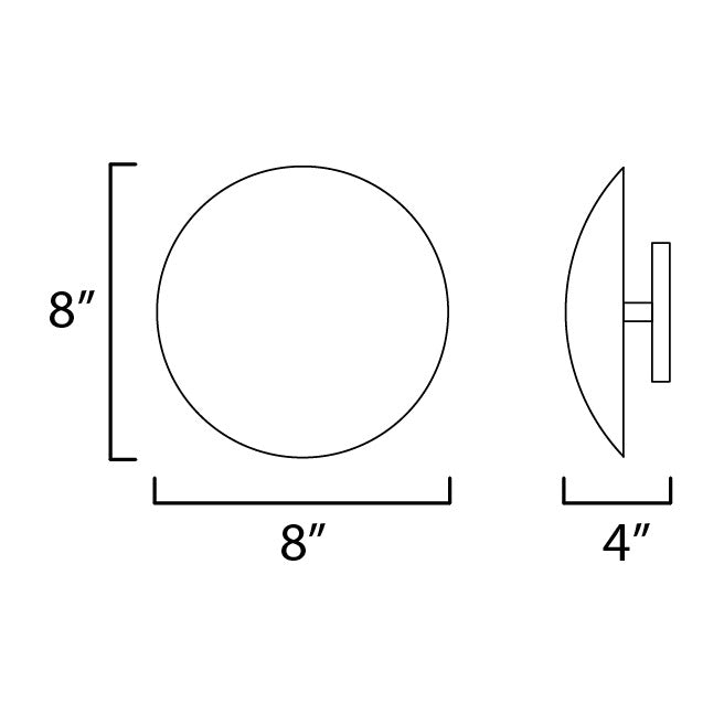 Vesta 8" LED Flush Mount/Wall Sconce by Studio M Lighting – line drawing