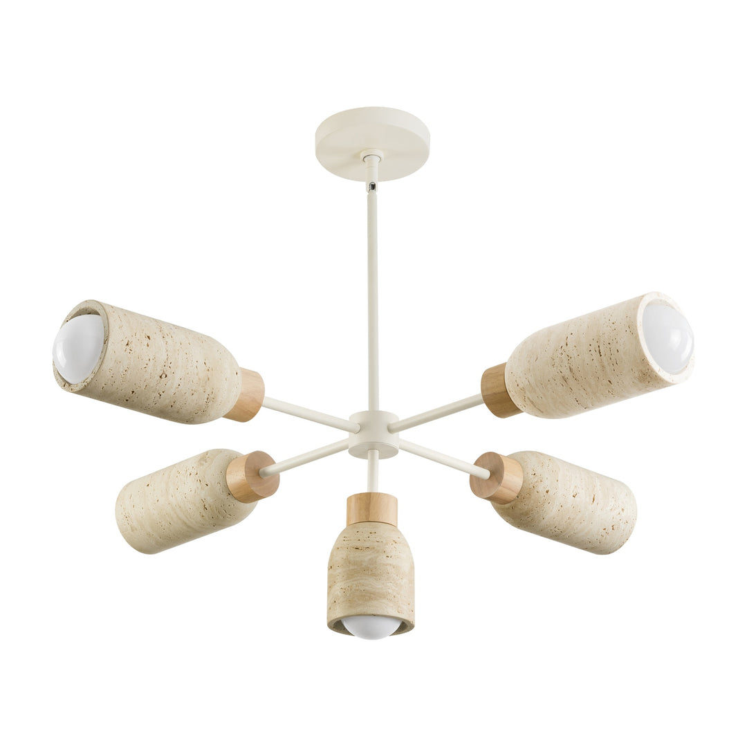 Pompeii 5-Light Pendant by Studio M Lighting in Travertine / Oyster