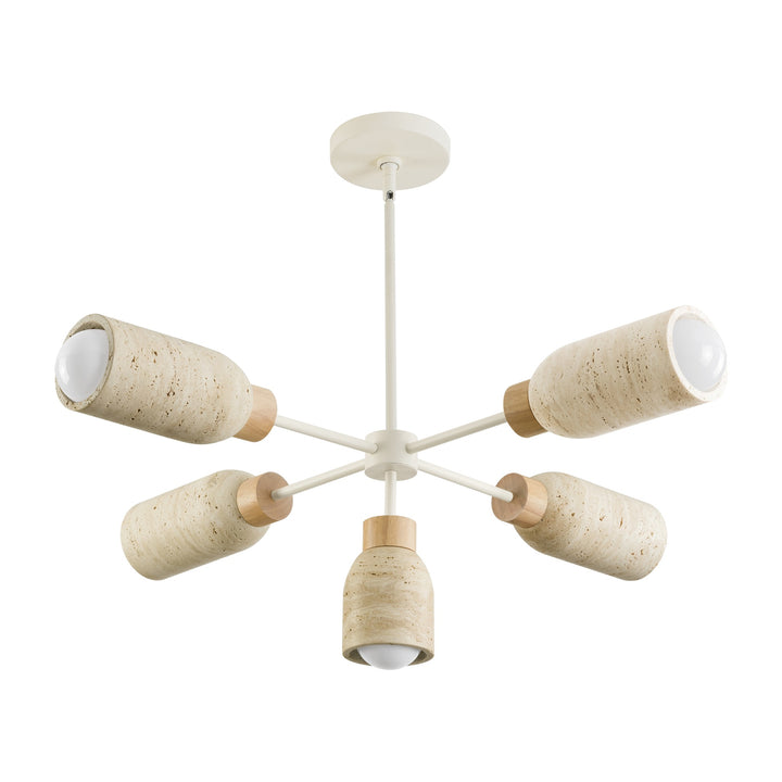 Pompeii 5-Light Pendant by Studio M Lighting in Travertine / Oyster