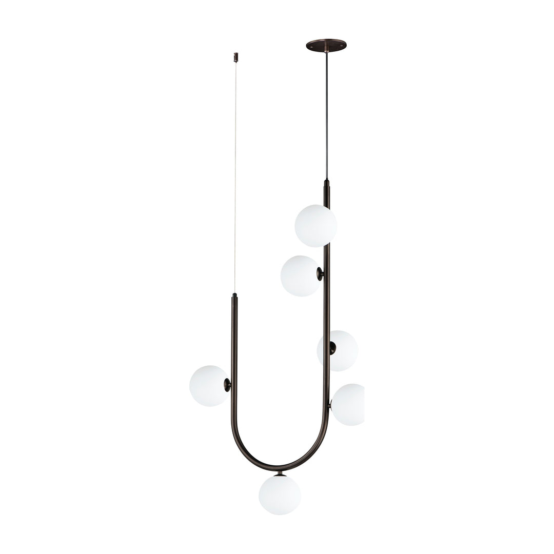 Contour 6-Light Cord Hung Pendant by Studio M Lighting in Brushed Bronze