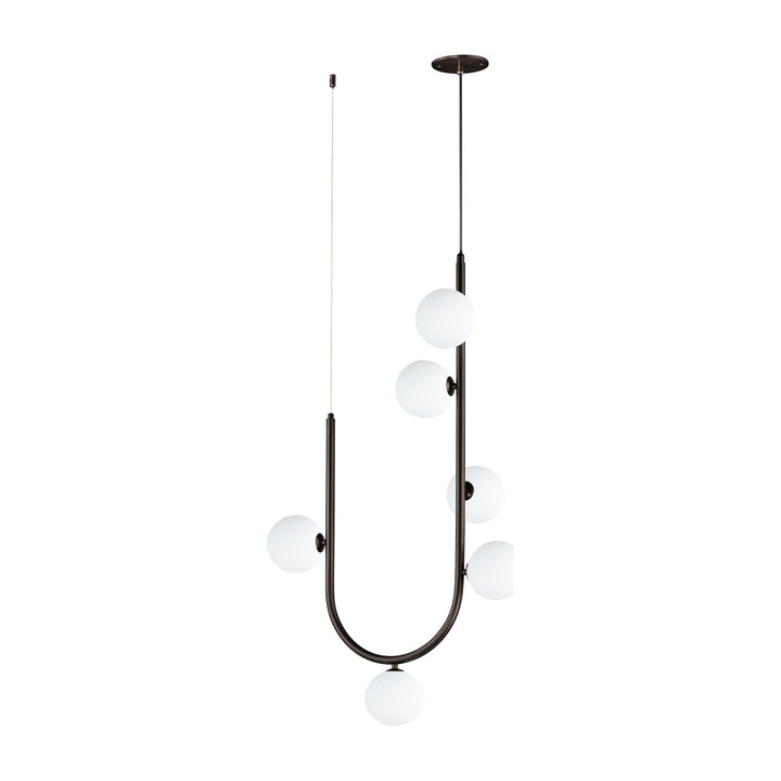 Contour 6-Light Cord Hung Pendant by Studio M Lighting in Brushed Bronze