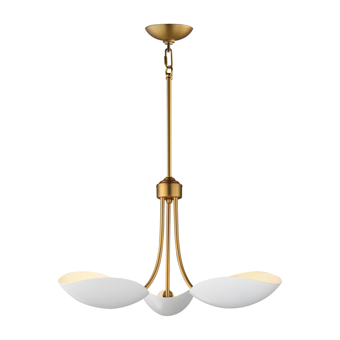 Maris Multi-Light Pendant by Studio M Lighting in White/Natural Aged Brass