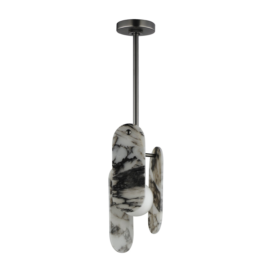 Megalith - Glass Megalith Stem Hung Pendant by Studio M Lighting in Gunmetal