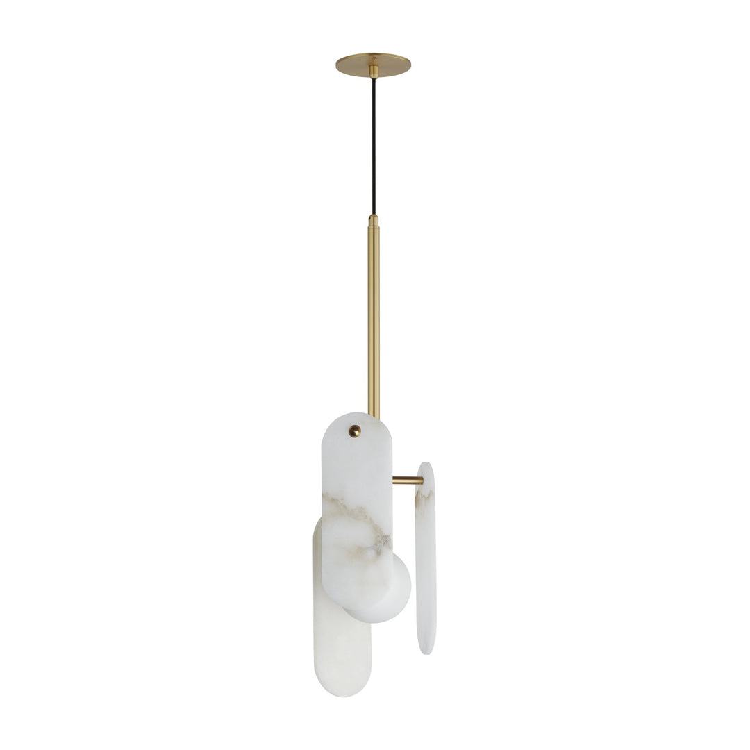 Megalith - Glass Megalith Cord Hung Pendant by Studio M Lighting in Natural Aged Brass