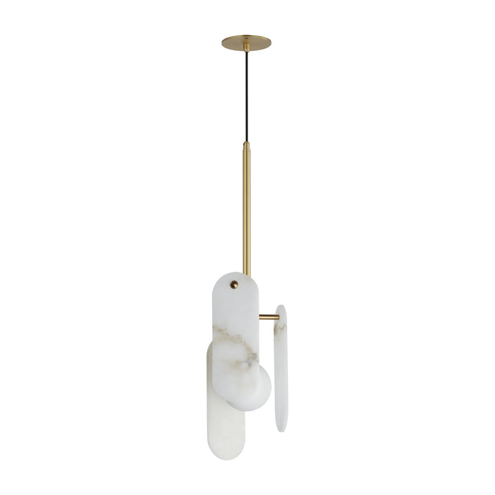 Megalith - Glass Megalith Cord Hung Pendant by Studio M Lighting in Natural Aged Brass