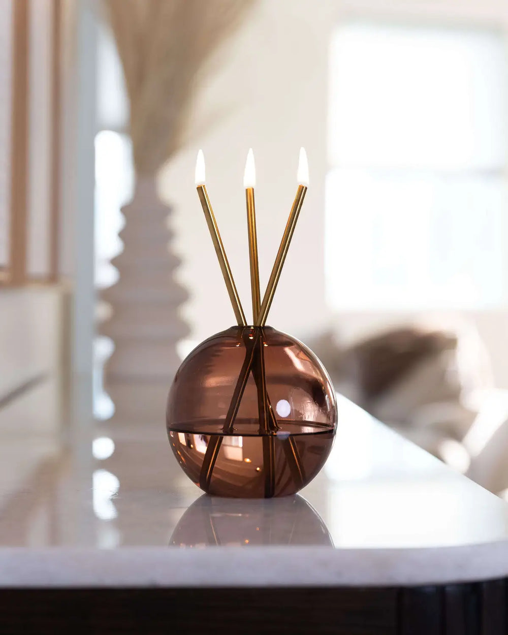 Neva Candle Set — Gold / Deep Dune — lifestyle
