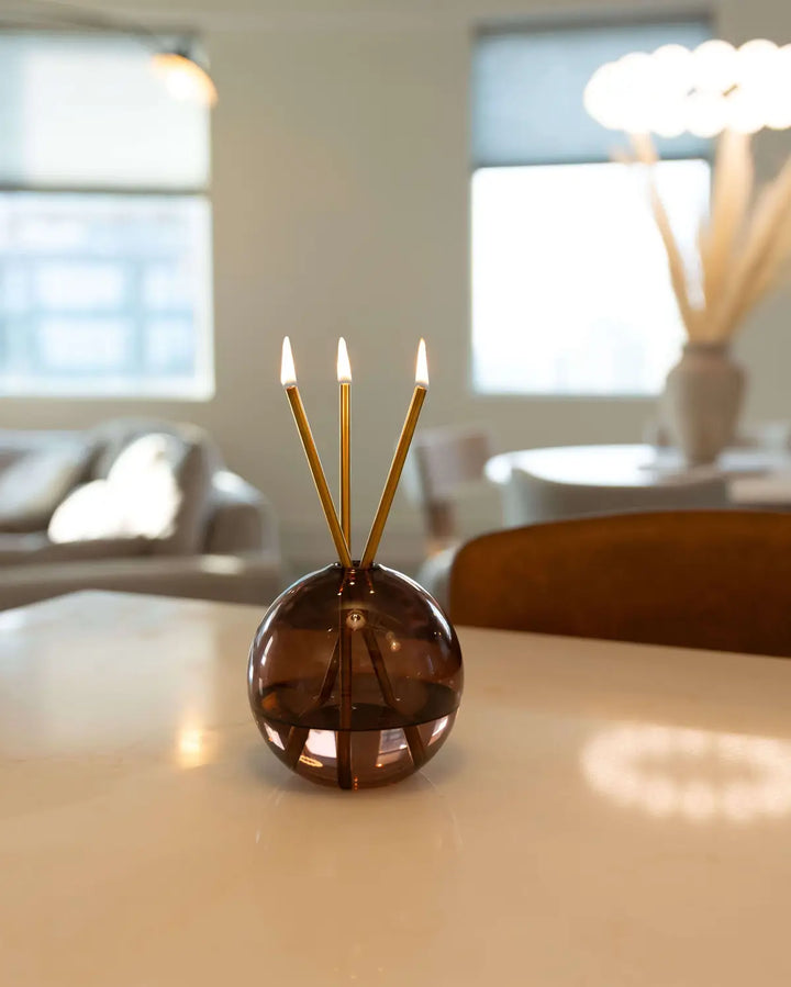 Neva Candle Set — Gold / Deep Dune — lifestyle