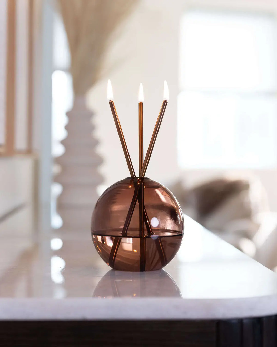 Neva Candle Set — Champagne / Deep Dune — lifestyle