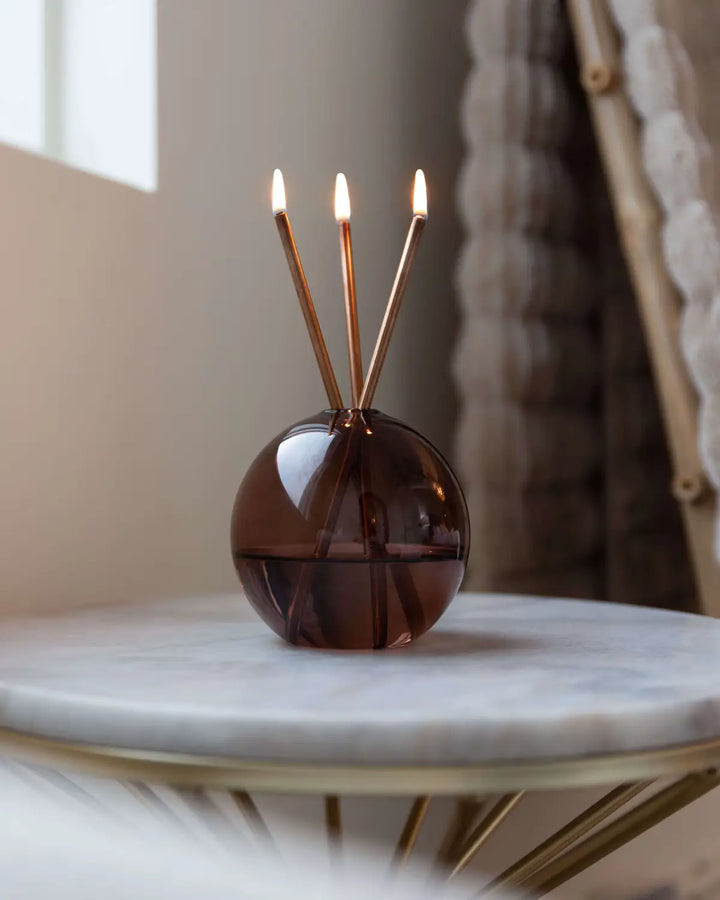 Neva Candle Set — Champagne / Deep Dune — lifestyle
