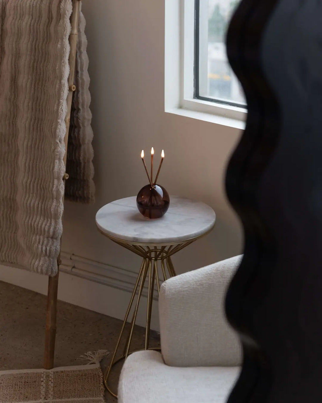 Neva Candle Set — Copper / Deep Dune — lifestyle