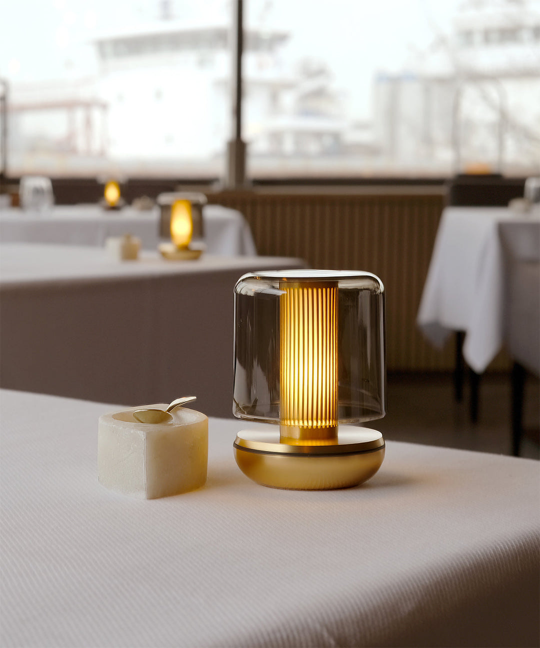 Humble Firefly Table Light lifestyle restaurant setting