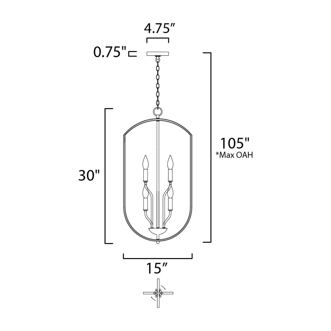 Provident 6-Light Chandelier 160039 by Studio M Lighting – line drawing