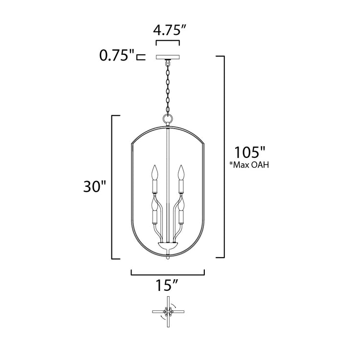 Provident 6-Light Chandelier 160039 by Studio M Lighting – line drawing