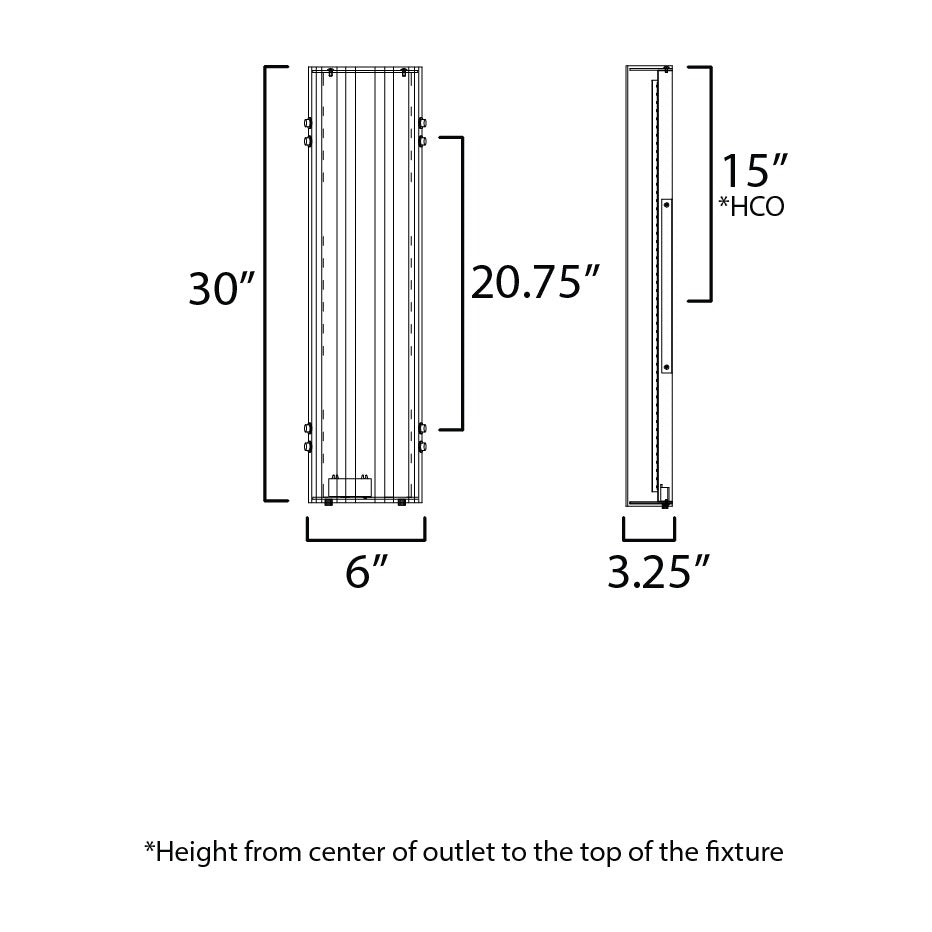 Facets 30" LED Bath Vanity - CCT Select by Studio M Lighting – line drawing