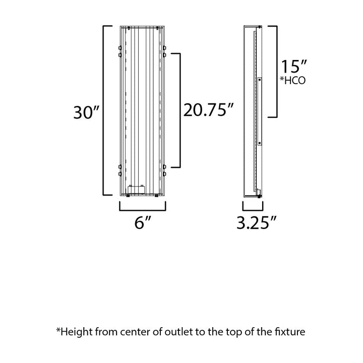 Facets 30" LED Bath Vanity - CCT Select by Studio M Lighting – line drawing