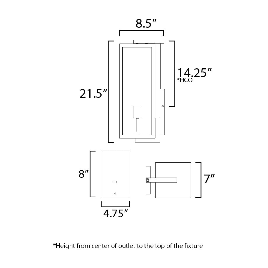 Catalina Large Outdoor Up-Light Wall Sconce by Studio M Lighting – line drawing