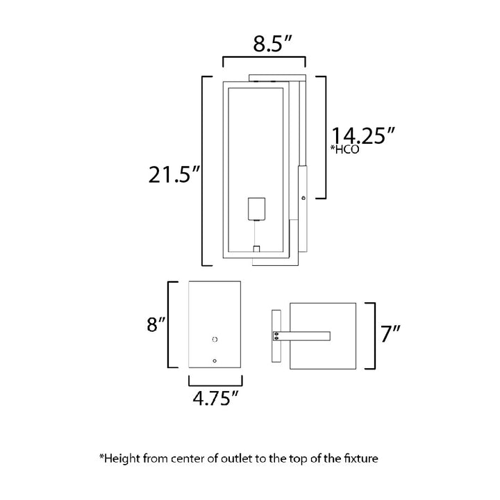 Catalina Large Outdoor Up-Light Wall Sconce by Studio M Lighting – line drawing
