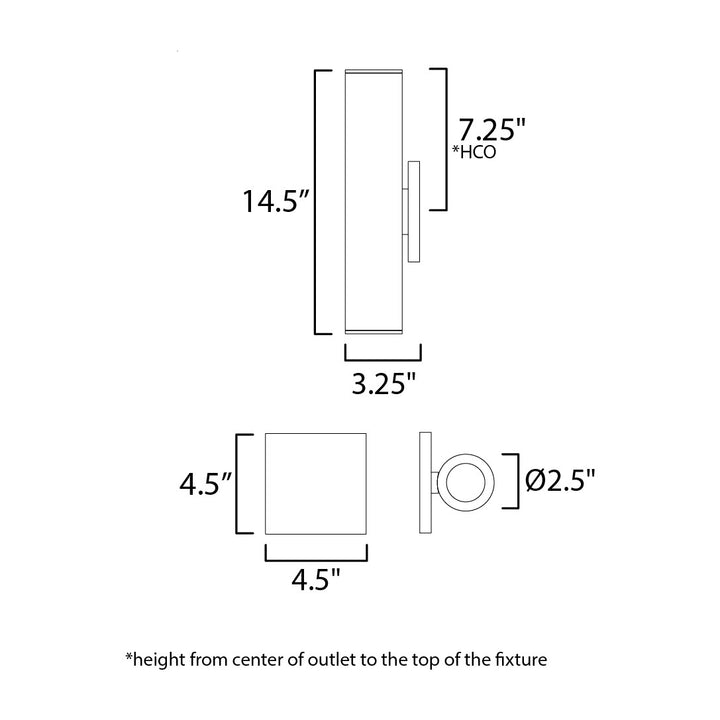 Calibro 15 LED Outdoor Sconce by Studio M Lighting – line drawing