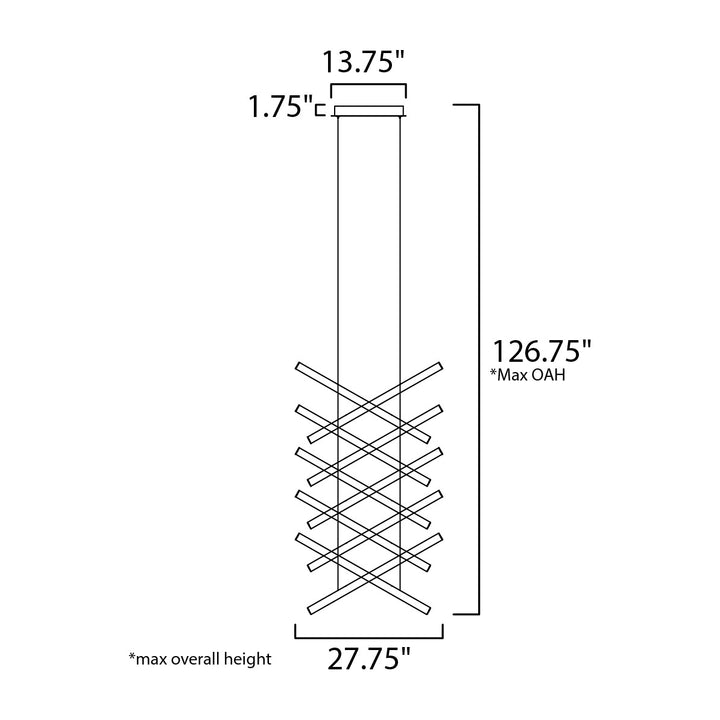 Hover 10-Light LED Pendant by Studio M Lighting – line drawing