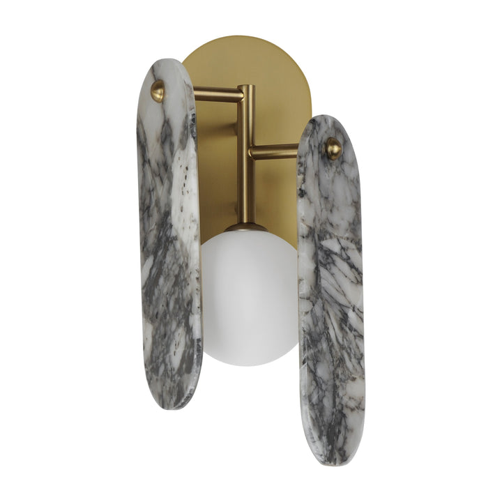 Megalith - Glass Megalith LED Wall Sconce by Studio M Lighting in Natural Aged Brass