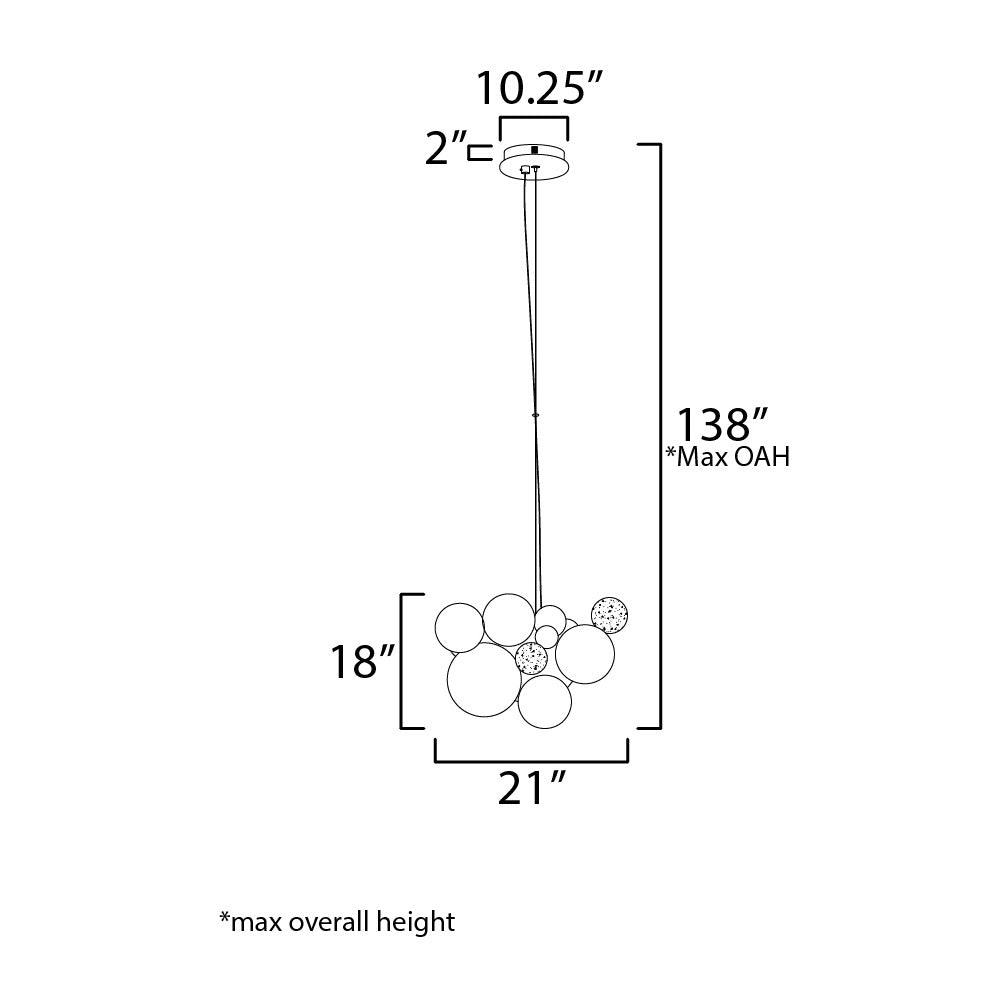 Stormy 7-Light LED Pendant by Studio M Lighting – line drawing