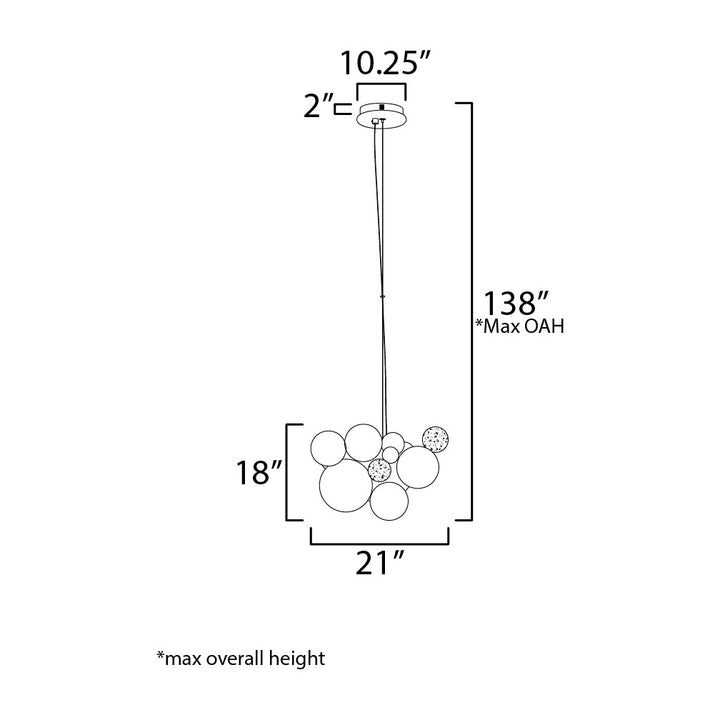 Stormy 7-Light LED Pendant by Studio M Lighting – line drawing