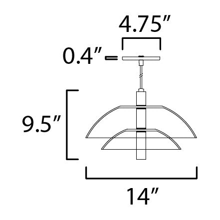 Arya Single Pendant - Clear by Studio M Lighting – line drawing