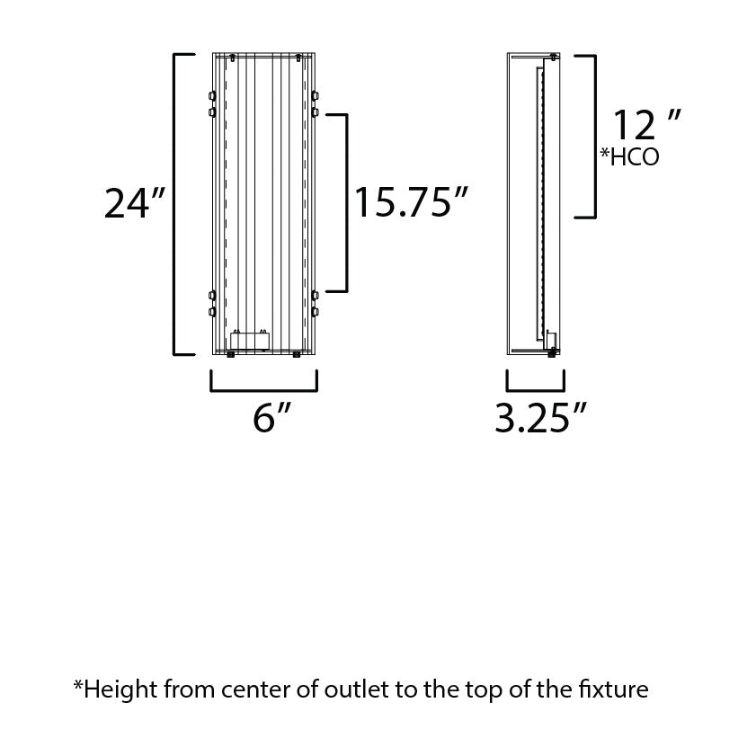 Facets 24" LED Bath Vanity - CCT Select by Studio M Lighting – line drawing