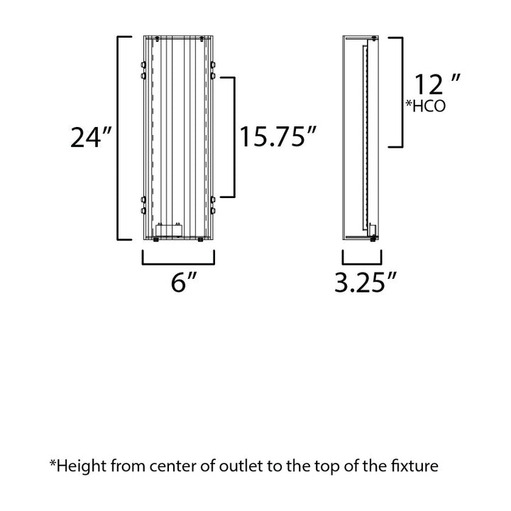 Facets 24" LED Bath Vanity - CCT Select by Studio M Lighting – line drawing