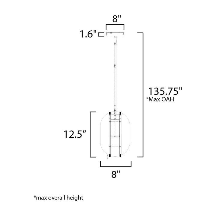 Interval LED Small Ellipse Pendant by Studio M Lighting – line drawing