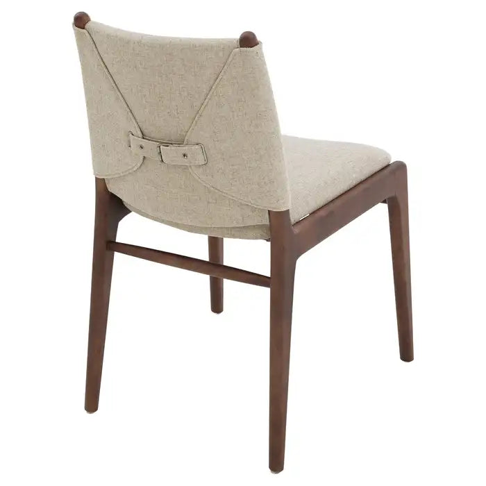 Cappio Dining Chair in Walnut with Beige Fabric Dining Chairs Uultis Design