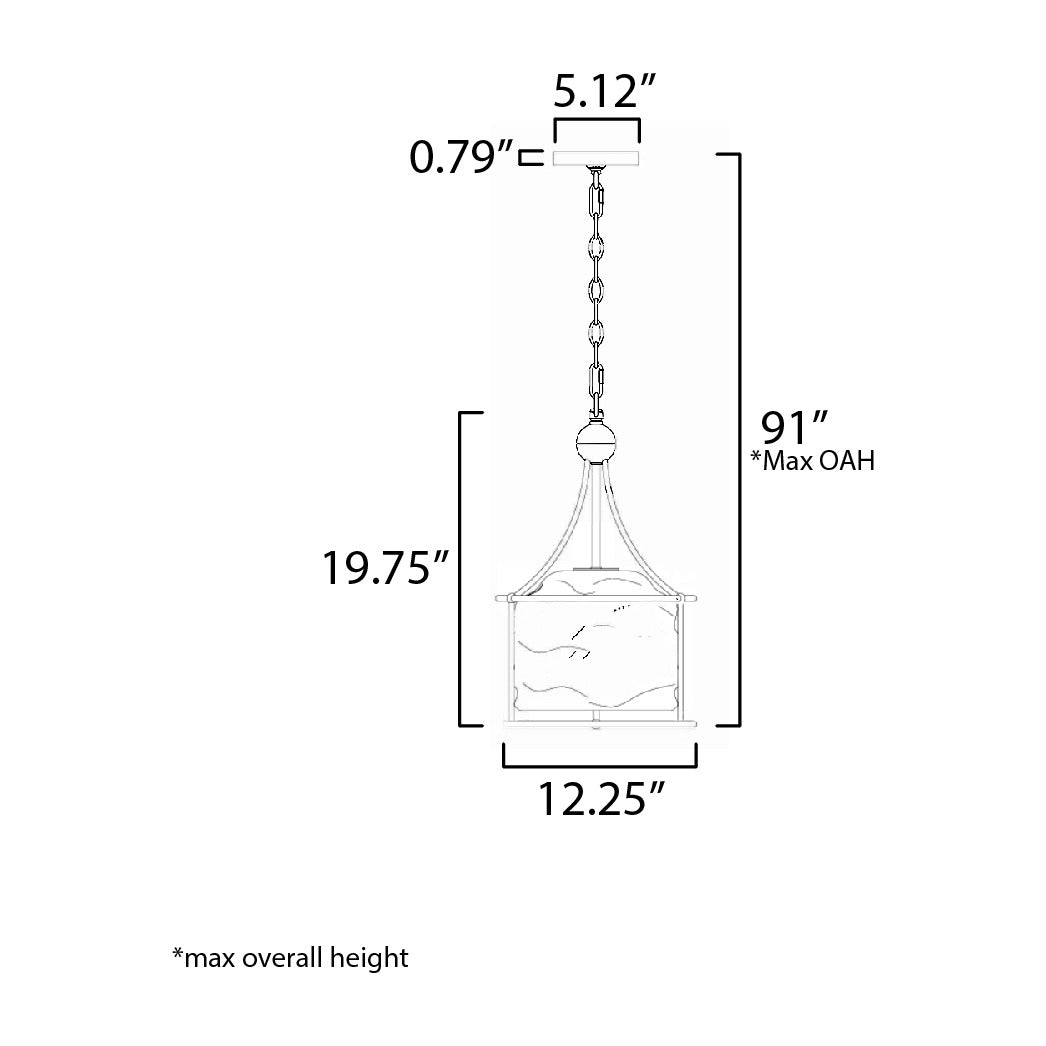Shroud 1-Light Pendant by Studio M Lighting – line drawing