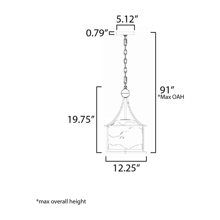 Shroud 1-Light Pendant by Studio M Lighting – line drawing