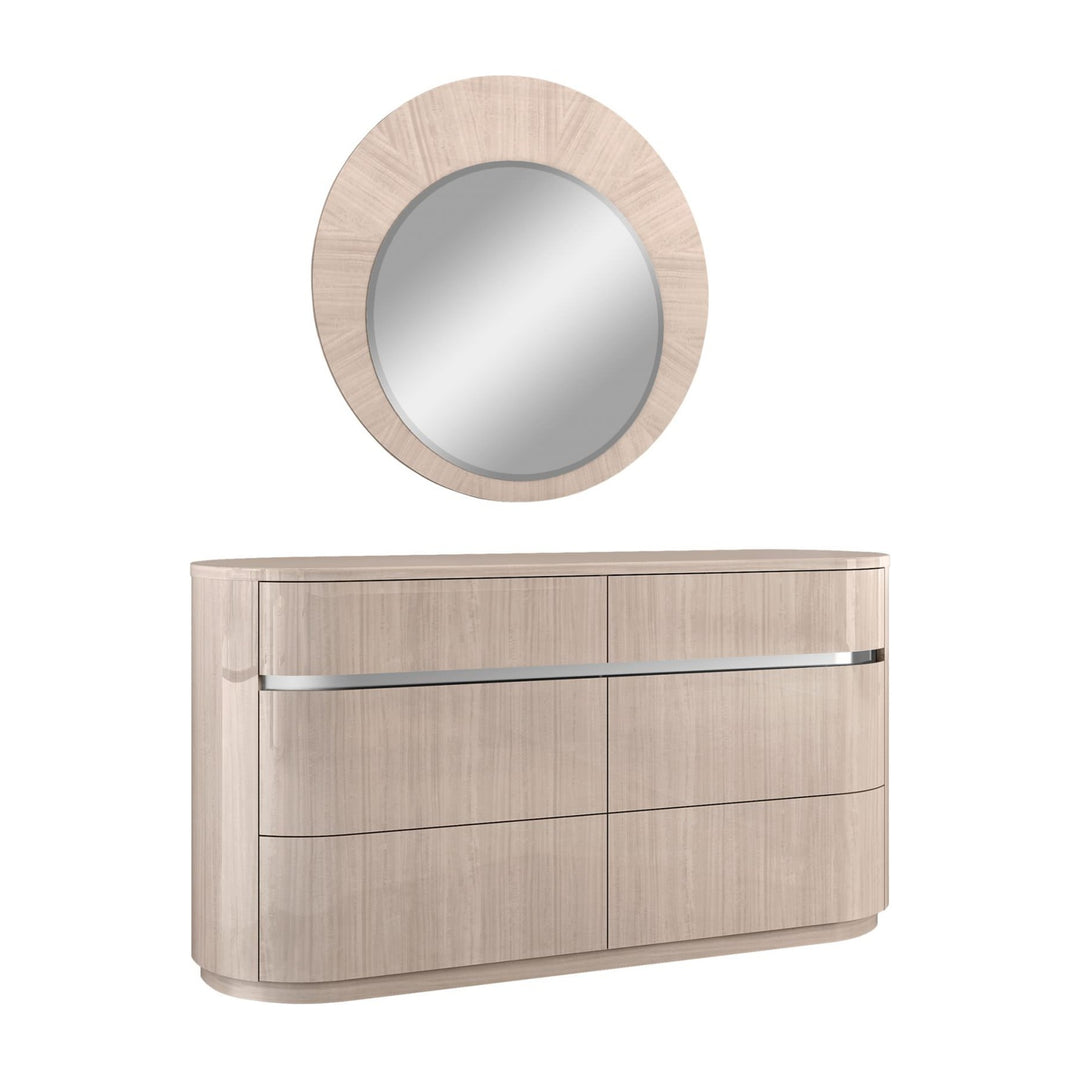 Waves Round Mirror by Whiteline Modern Living