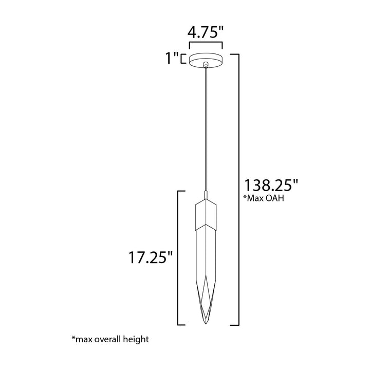 Quartz LED Pendant 351242 by Studio M Lighting – line drawing
