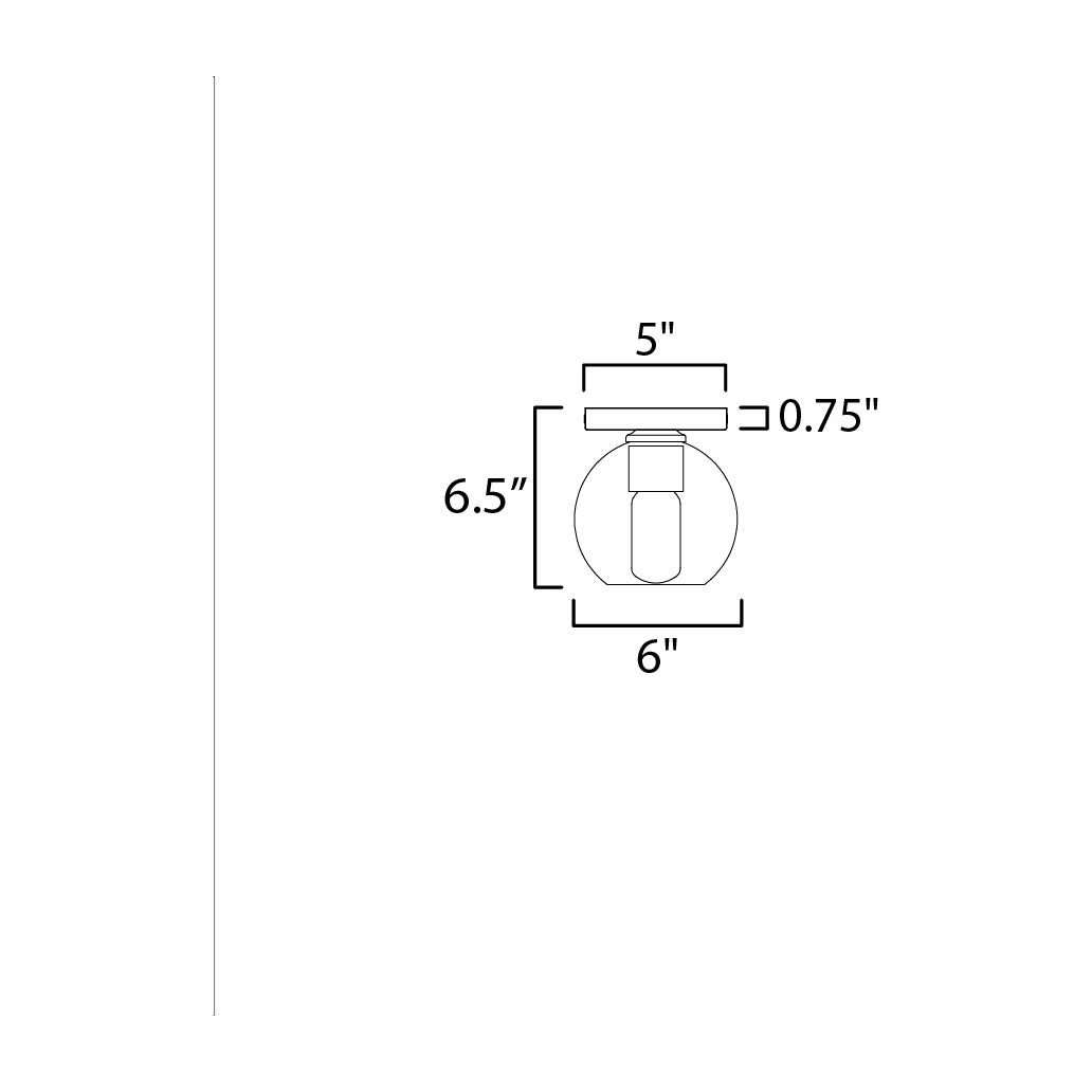Knox 1-Light Flush Mount by Studio M Lighting – line drawing