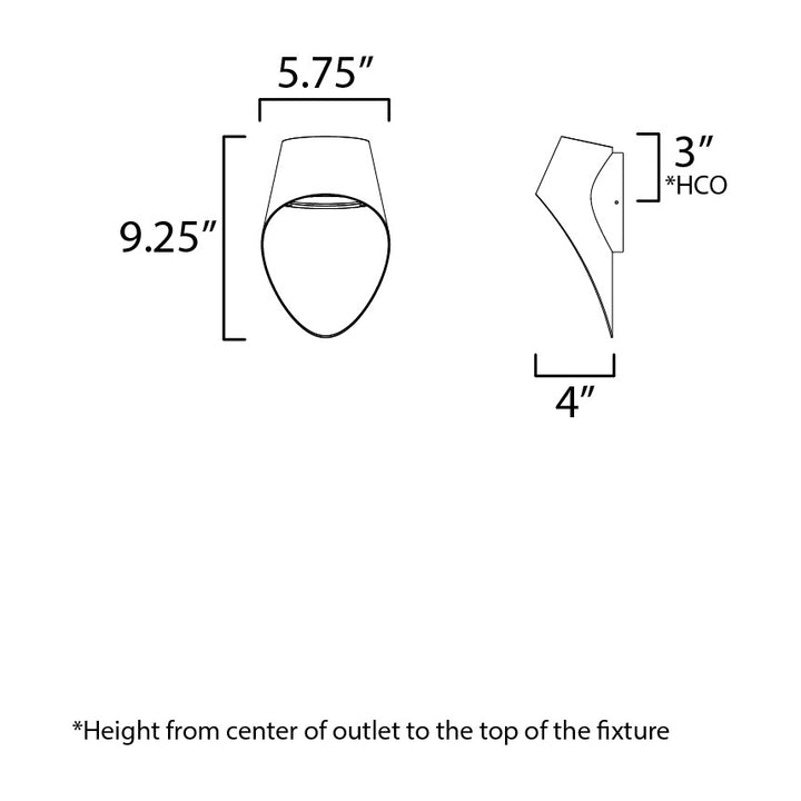 Cape LED Outdoor ADA Wall Sonce by Studio M Lighting – line drawing