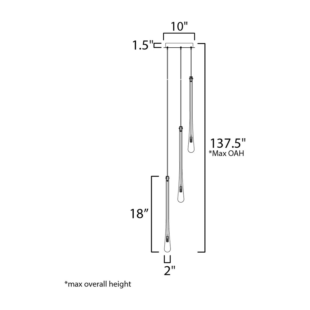 Stillo 3-Light LED Pendant by Studio M Lighting – line drawing