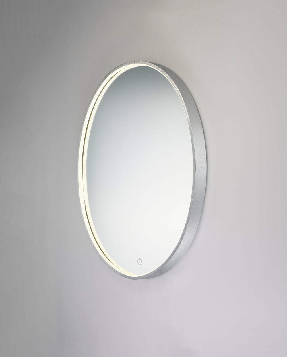 27.5" Round LED Mirror by ET2 Lighting, styled view 1