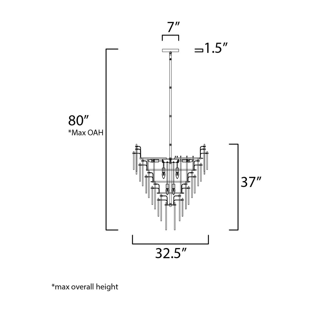 Majestic 21-Light Chandelier by Studio M Lighting – line drawing